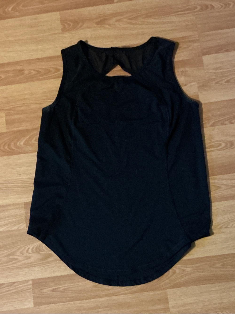 Black Sleeveless Tank with Front Cutout